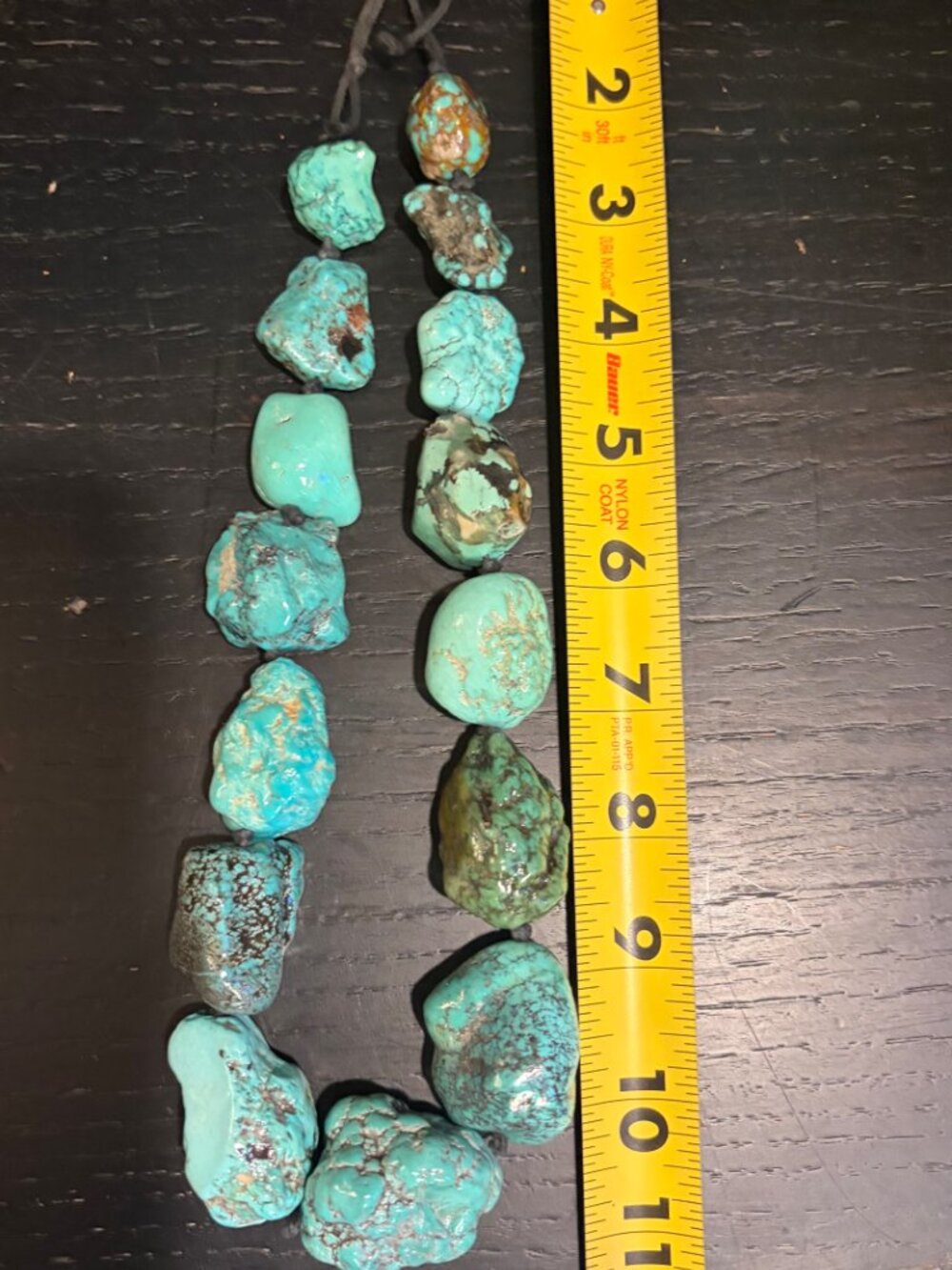Chunky Turquoise Matrix Stone Nugget Statement Necklace - Picture 4 of 5